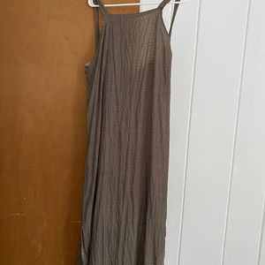 Clad & cloth black and tan gingham maxi dress